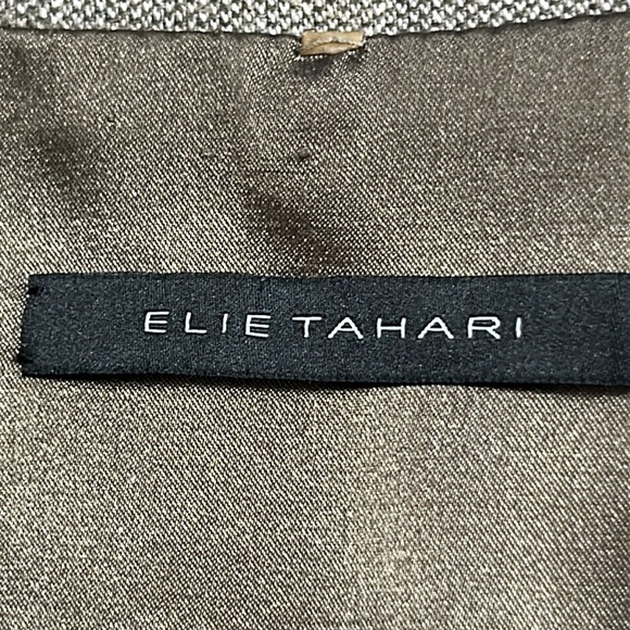 ELIE TAHARI KAHKI FITTED JACKET LIGHT AND DARK GREY SIZE 8 - Picture 9 of 15